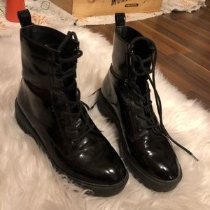 Bershka patent leather boot